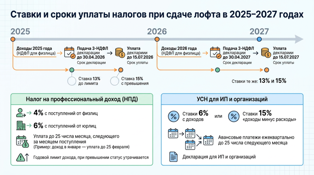 Ставки и сроки уплаты налогов