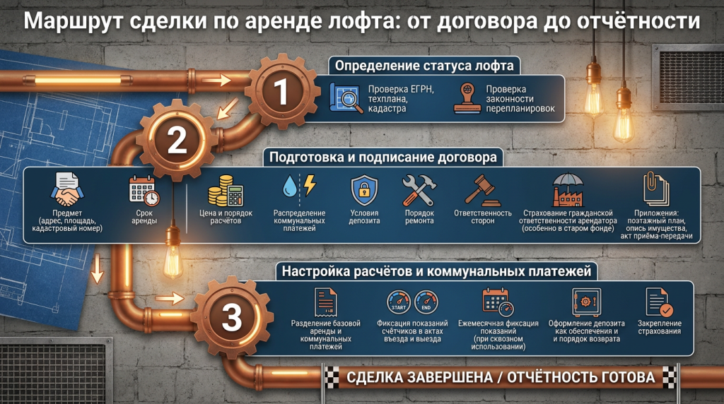 Маршрут сделки по аренде лофта